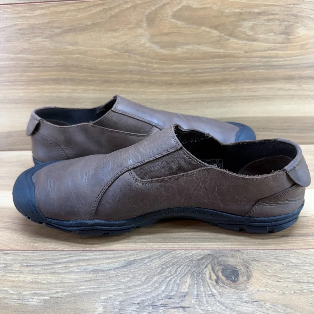 Keen Targhee CNX Barefoot Slip On Mens 10 Brown Leather Casual Trail Outdoor‎